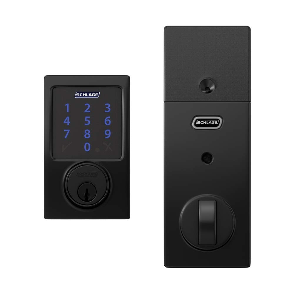 Schlage Connect Smart Deadbolt Lock with Touchscreen Keypad, Keyless Front Door Entry, Z-Wave Plus Compatible, Aged Bronze, BE469ZP CEN 716