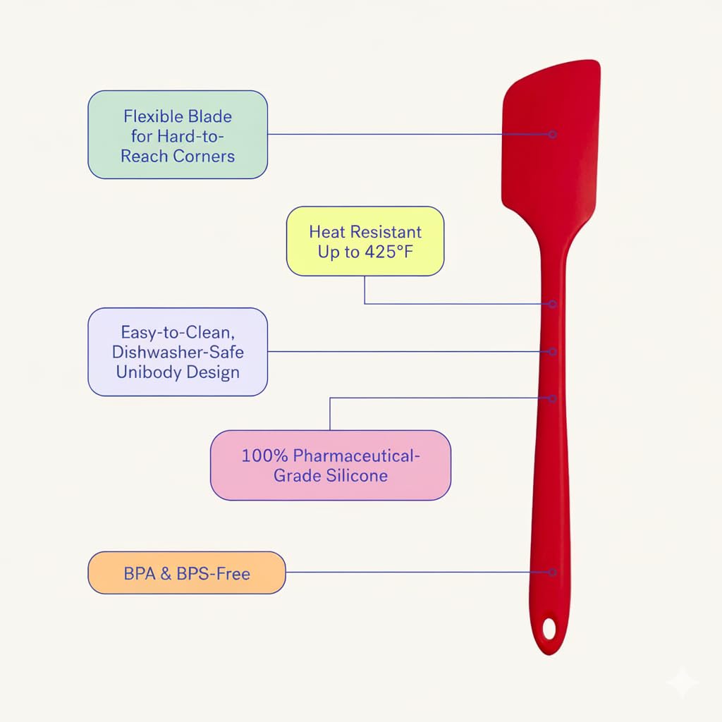 GIR: Get It Right Premium Silicone Spatula - Non-Stick Heat Resistant Kitchen Spatula - Perfect for Baking, Cooking, Scraping, and Mixing - Mini - 8 IN, Black