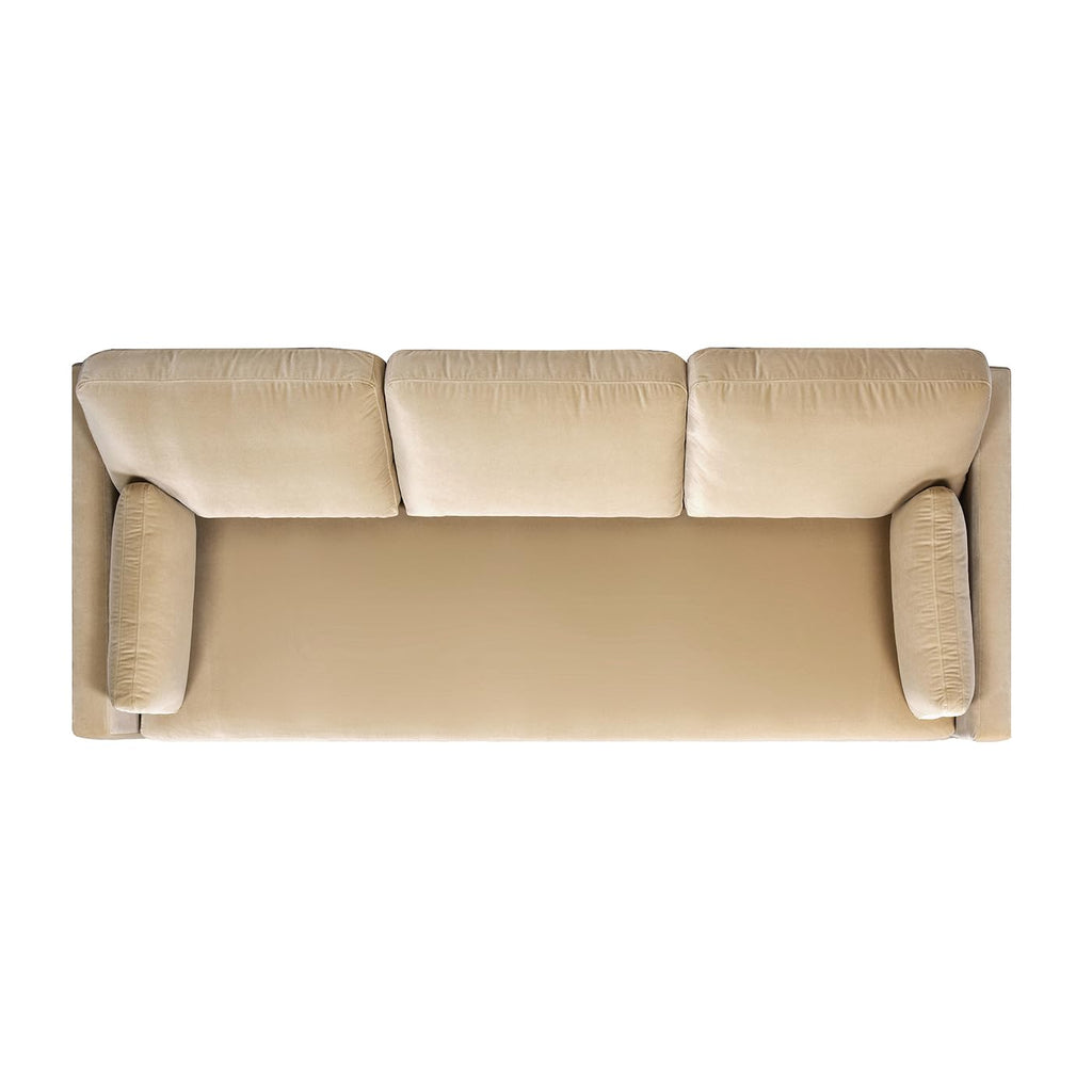 Jennifer Taylor Home Knox 84" Modern Farmhouse Performance Velvet Fabric Living Room Sofa Couch in Burnt Orange