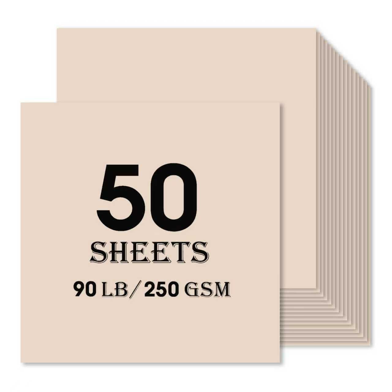 Black Cardstock 50 sheets, 12” x 12” Cardstock Paper Bulk Construction Paper,250GSM Card Stock Printer Paper Scrapbooking Supplies for Diy Crafts Cricut Card Making (Black)