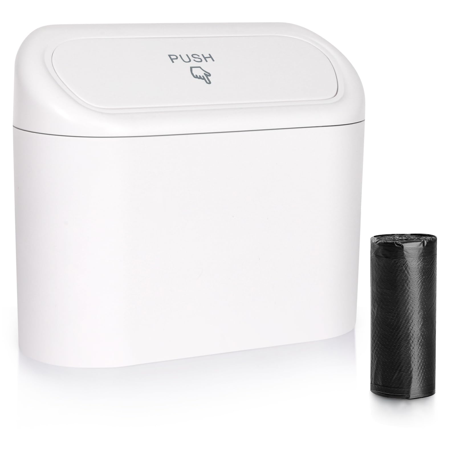 Accmor Car Trash Can with Lid, Mini Auto Dustbin Garbage Organizer with 30 Pcs Plastic Trash Bag, Automotive Garbage Container Bin for Vehicle, Home, Office