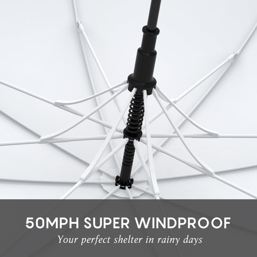 RUMBRELLA UV Stick Umbrella Auto Open UPF 50+ with J Hook Handle 51IN