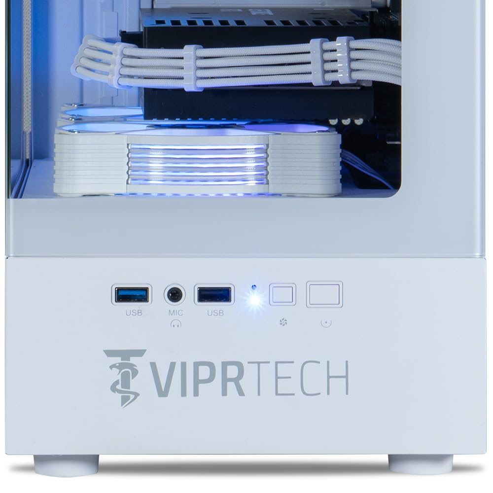 ViprTech Reaper 1.0 Gaming PC - AMD Ryzen 7 8700F (5.0Ghz Turbo), GeForce RTX 5060 Ti 8GB, 16GB DDR5, 1TB SSD, VR-Ready, WiFi BT USB-C, Win 11, Gaming Desktop Computer Prebuilt, Black