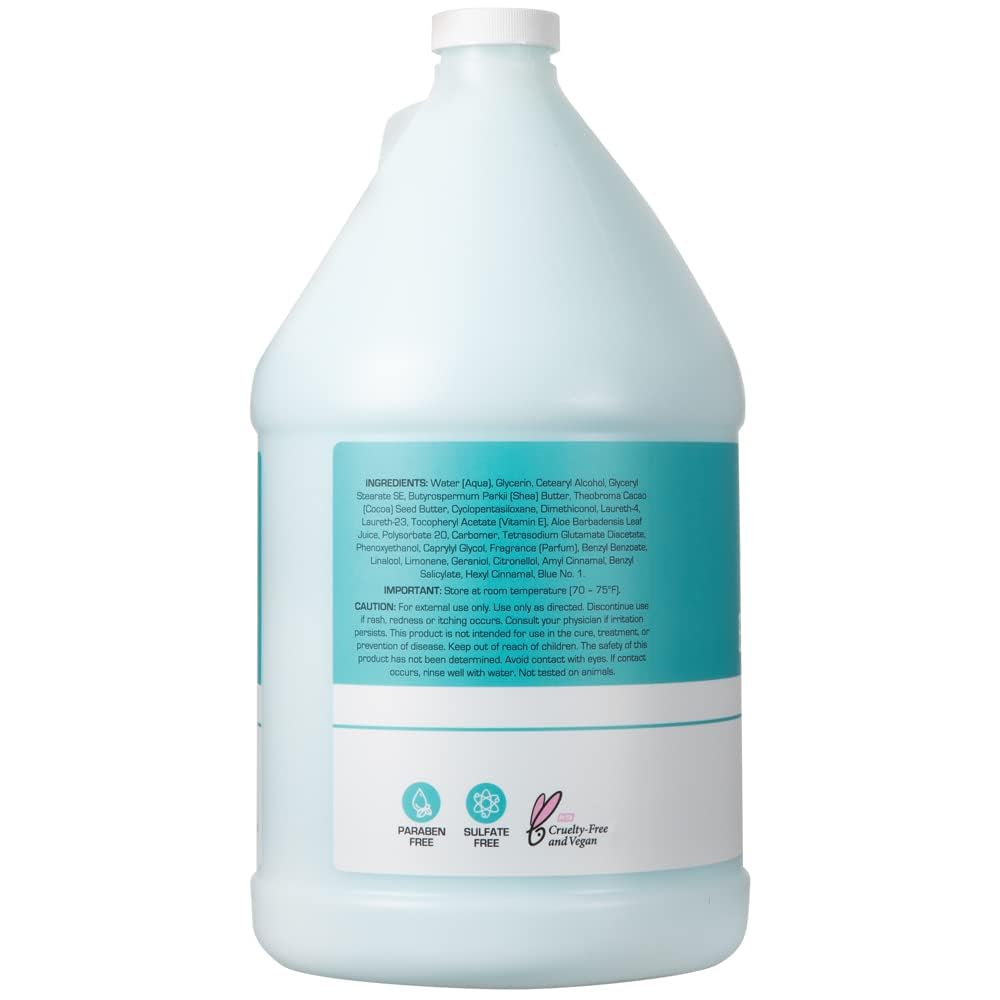 Ginger Lily Farms Club & Fitness Soothing Butter Lotion for Dry Skin, 100% Vegan & Cruelty-Free, Aloe Vera Scent, 1 Gallon (128 fl oz) Refill