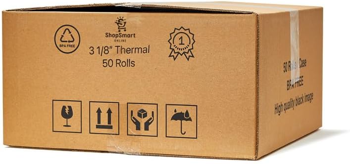 (50 Rolls) 3 1/8 x 230 Thermal Paper Receipt Rolls fits all Clover POS Cash Register Printers, Star Micronics SCP700 TSP100 TSP300 TSP400 TSP500 TSP600 TSP 700 TSP2000 CT S300, 50 GSM