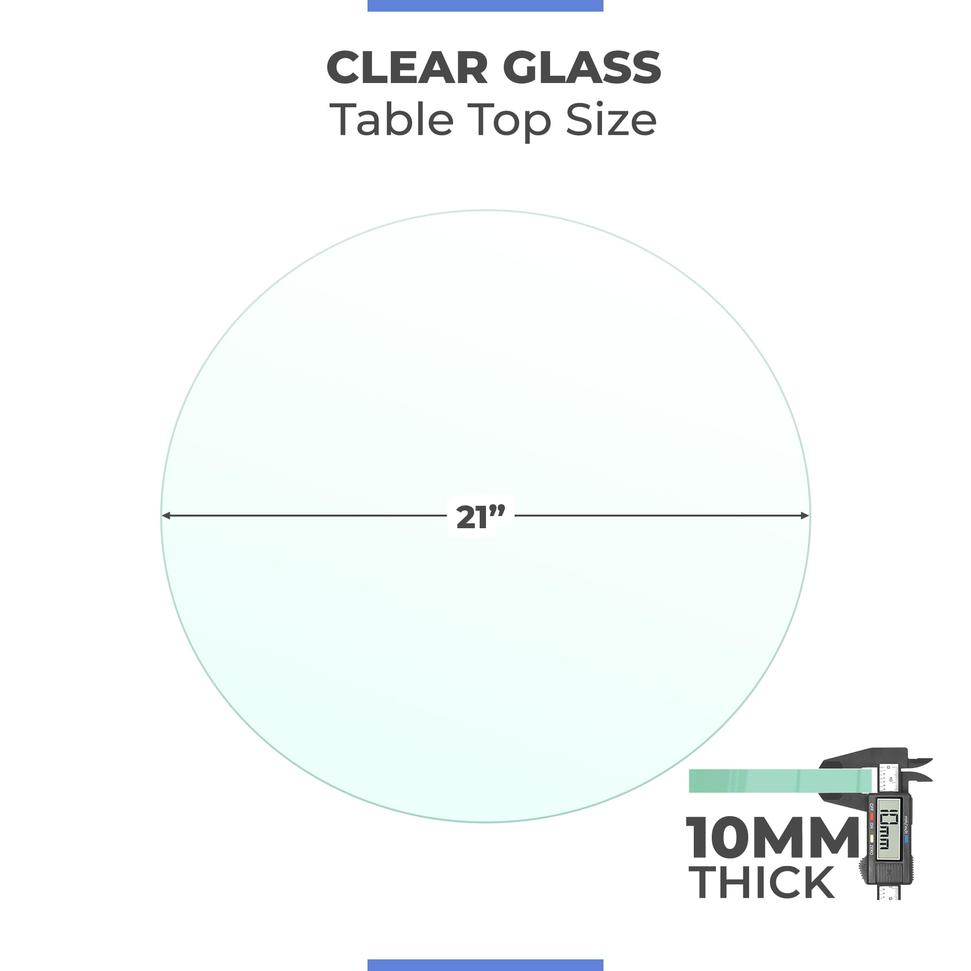 12" Inch Round Glass Table Top 1/2" Thick Tempered Beveled Edge by Fab Glass and Mirror