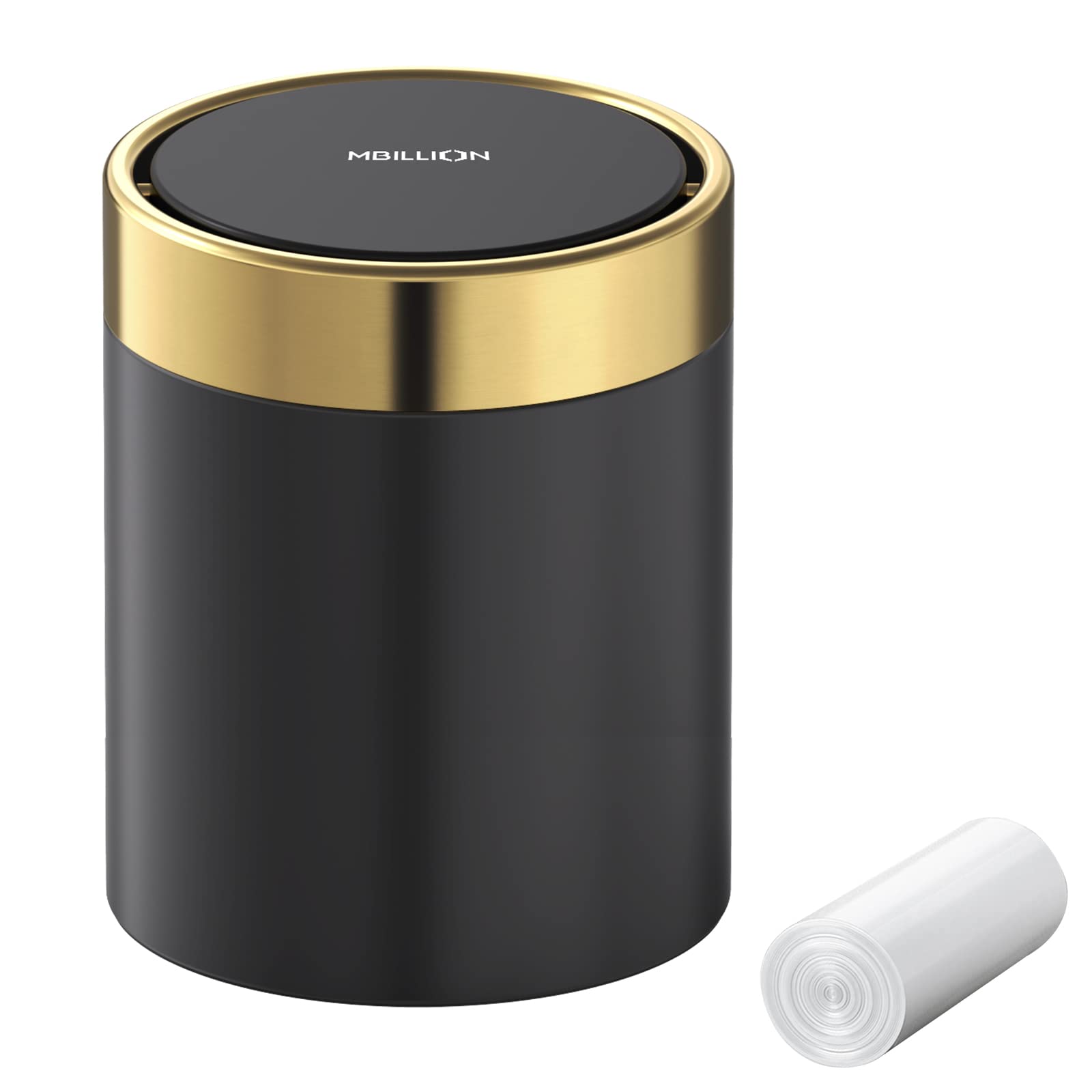 Mini Trash Can with Lid, Desktop Small Trash Can Recycling Bin Cute Metal Garbage Can for Tabletop Countertop Use,Stainless Steel 0.4Gal/1.5L Waste Bin for Office Parlor Car Bedroom,Swing Lid Open