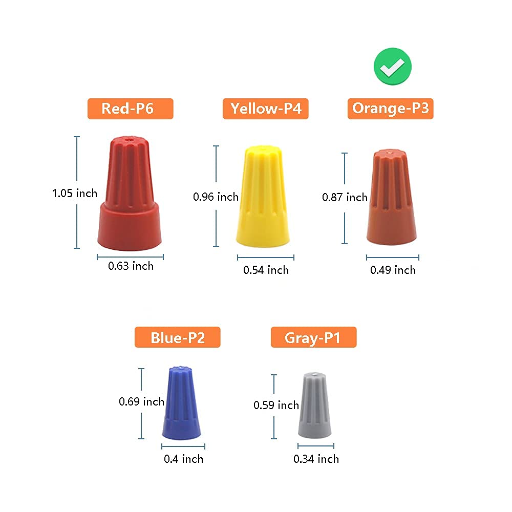 300 Pcs Red Electrical Wire Connectors Screw Terminals, with Spring Insert Twist Nuts Caps (AWG 18-10)