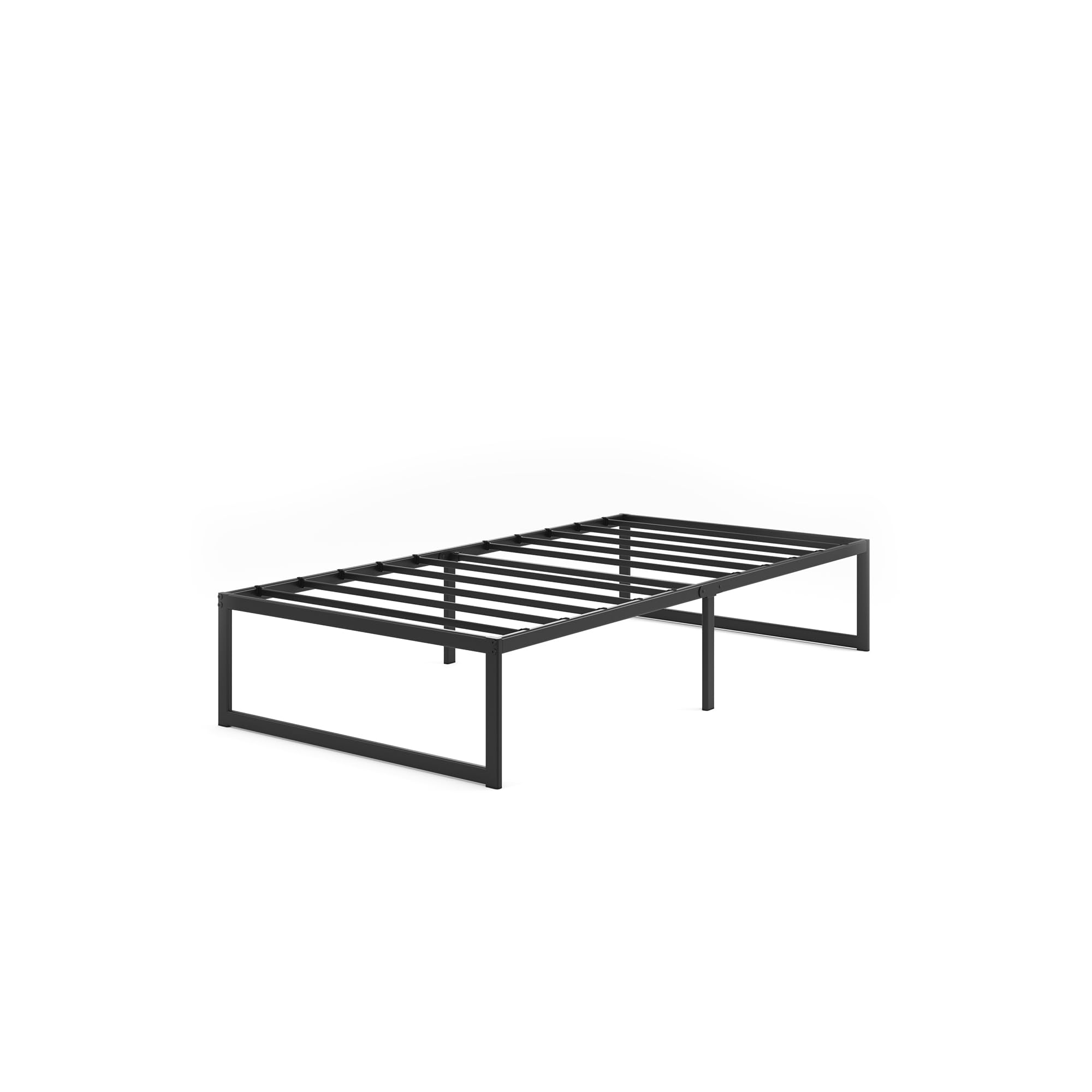 Zinus ABEL 14 Inch Platform Bed Frame, Steel Slat Support, Easy Assembly, No Box Spring Needed, Eco Friendly WonderBox(TM) Packaging, Black, Twin