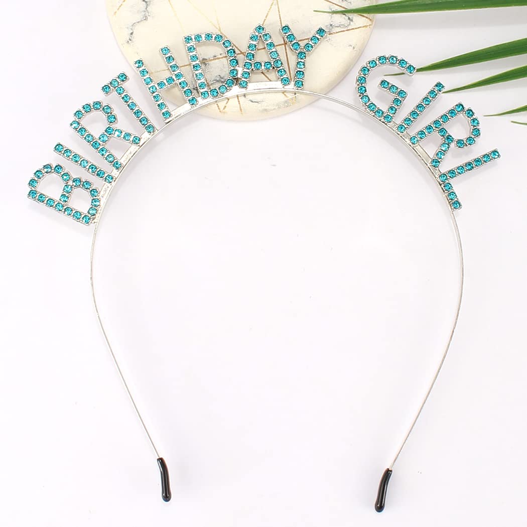 AOPRIE Birthday Girl Headband - Baroque Tiara for Women & Girls, Princess Crown Rhinestone Accessory