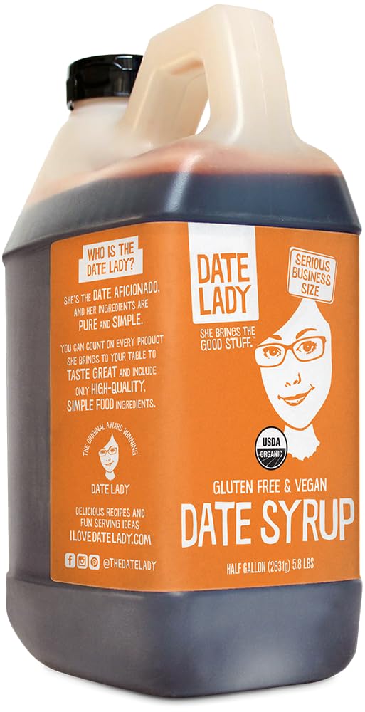 Date Lady Date Syrup 3 lb Squeeze Bottle | 1 ingredient: 100% Organic Dates. Vegan, Paleo, Gluten-free & Kosher | Also Known As Silan, Date Honey and Date Nectar | Sugar Substitute