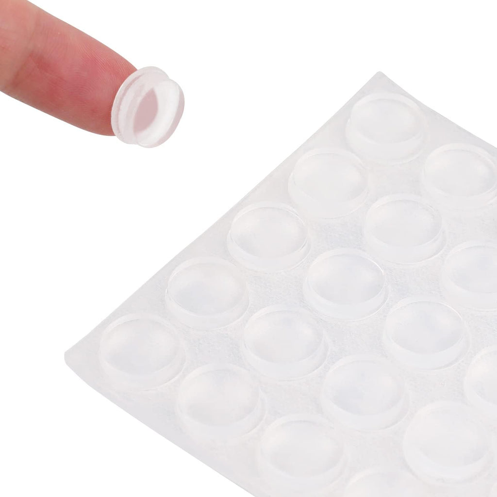 Amazon Basics Cabinet Door Bumpers, Clear Self Adhesive Pads for Surface Protection, Noise Reduction and Sound Dampening, Rubber Stoppers for Drawers and Cupboards, 300-Piece, 6.9 x 4.5 x 0.6 inch