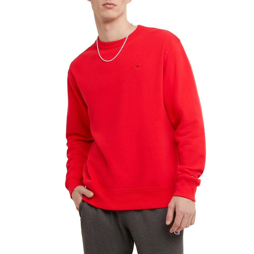 Champion Men's Men's Crewneck Fleece Sweatshirt, Standard Fit, Midweight, C Logo, Available in Regular and Big & Tall