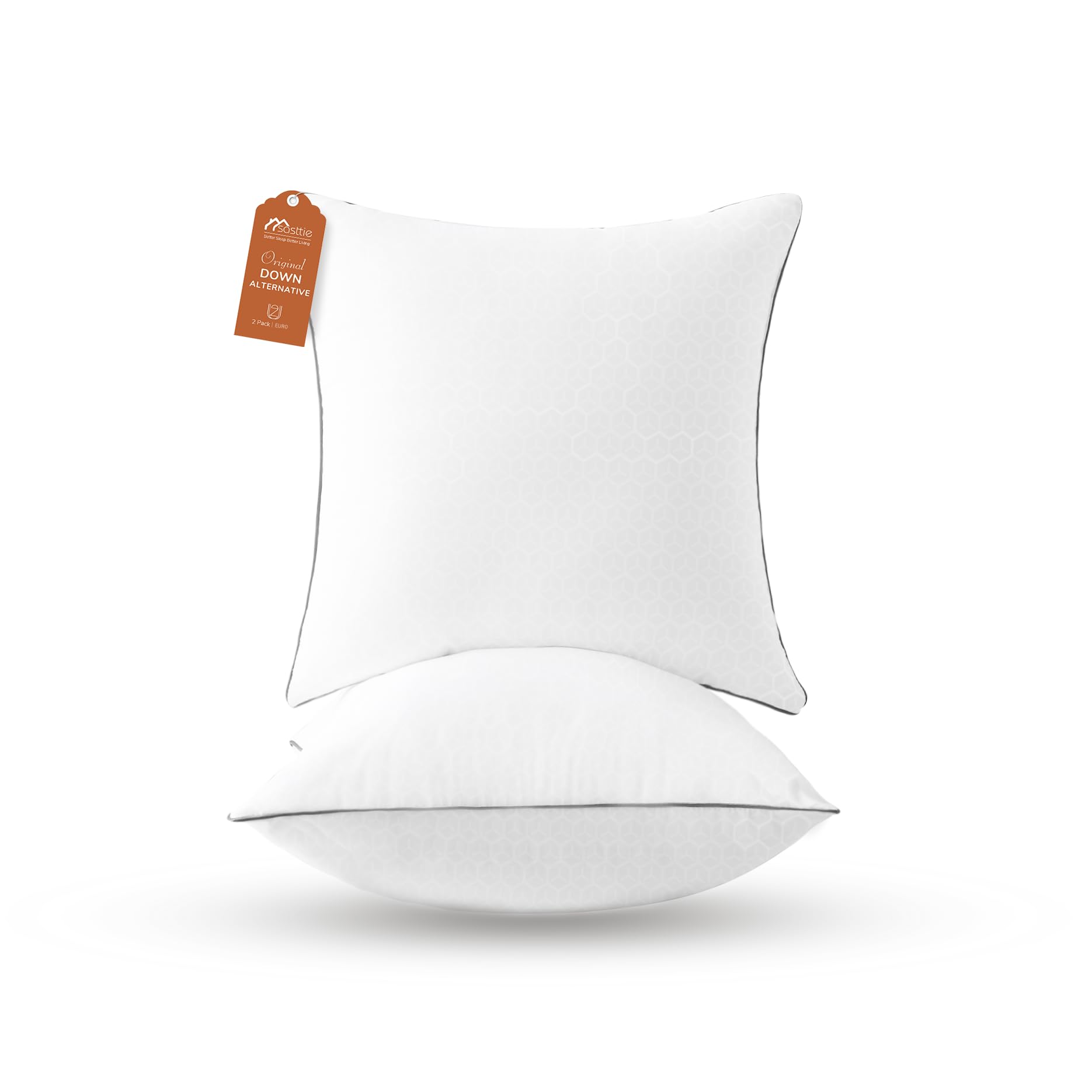 Sasttie Firm Pillows Standard Size Set of 4, Full Size Bed Pillows for Side, Back, and Stomach Sleepers - Oeko-Tex Certified Down Alternative Plump Filling - Hotel Quality and Machine Washable, 4 Pack