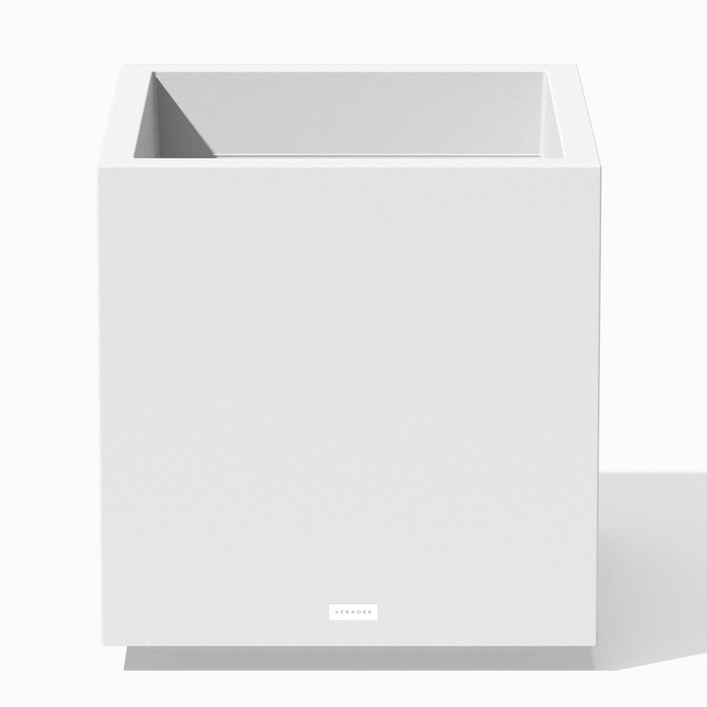 Veradek Block Series Cube Plastic Planter - Large Square Planter for Indoor or Outdoor Patio/Garden | Durable All-Weather Use with Drainage Holes | Modern Décor for Tall Plants, Trees, Flowers