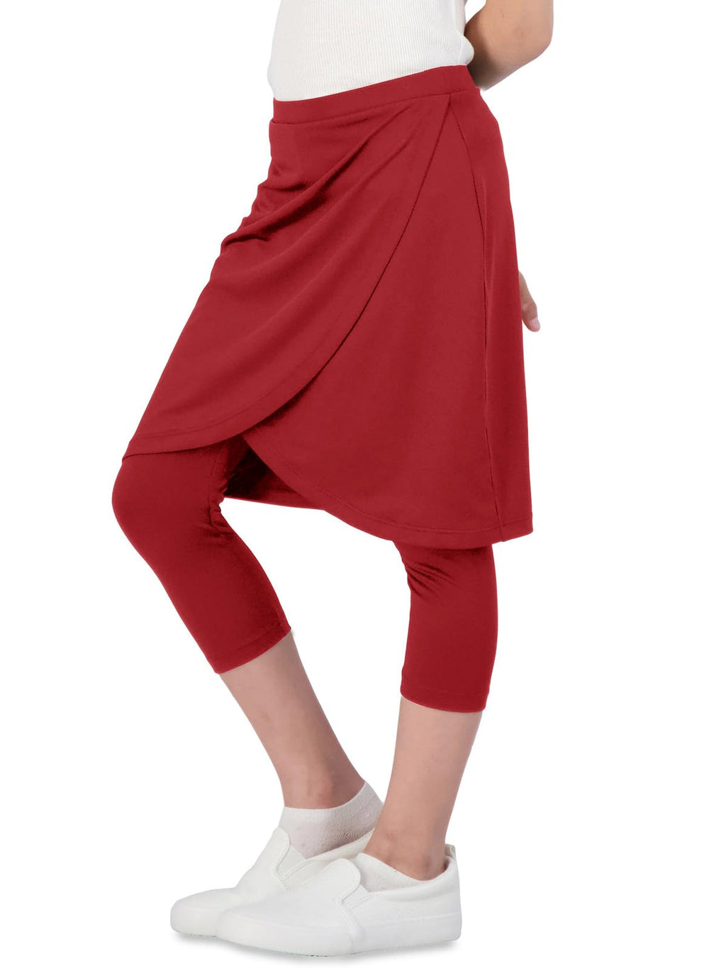 CharmWM Girls High Elastic Waist Capri Pants Kids Cute Active Golf Tennis Skorts Leggings Skirts Trousers