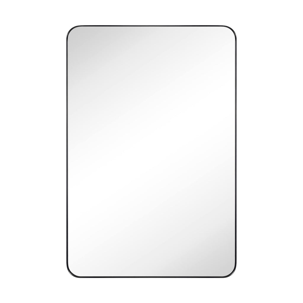 GRACTO 20x30 inch Brushed Nickel Stainless Steel Metal Framed Bathroom Mirror for Wall Mounted Rounded Rectangular Bathroom Vanity Mirror
