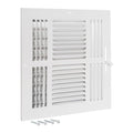 EZ-FLO 6 x 6 Inch (Duct Opening) Air Vent Cover for Wall or Ceiling, Four-Way Ventilation Register, Solid Steel HVAC Register Cover, White, 61617