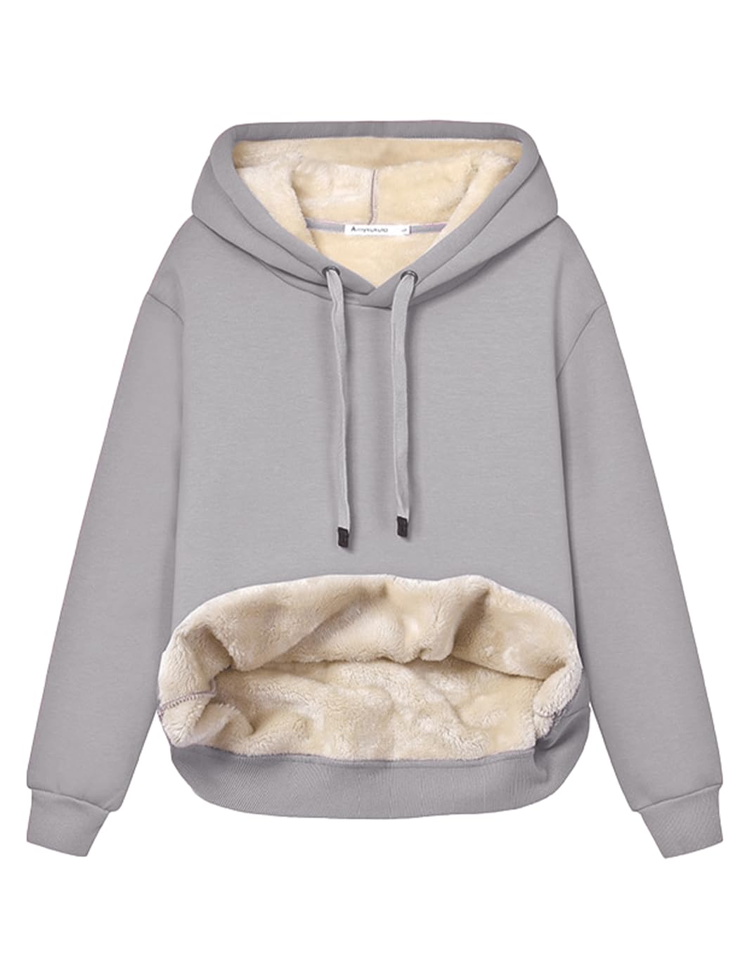 Haellun Womens Casual Winter Warm Fleece Sherpa Lined Pullover Hooded Sweatshirt