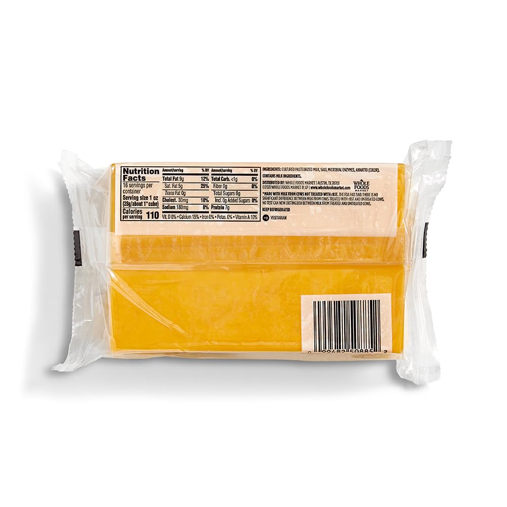 365 by Whole Foods Market Sharp Cheddar Bar, 16 OZ