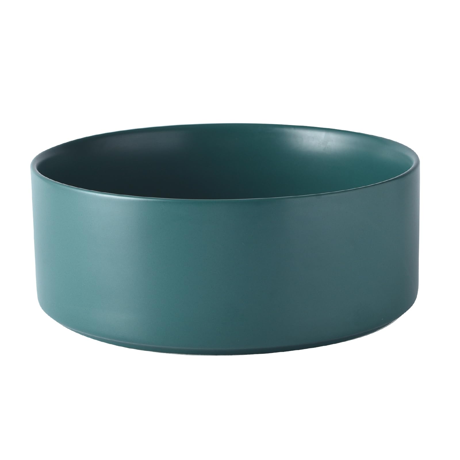 6'' Ceramic Raised Dog Bowl - 30Oz Dog Food & Water Bowl with Elevated Non-Slip Bamboo Stand, Dishwasher & Microwave Safe, Anti Vomiting Heavy Duty Pet Bowl for Small and Medium Dogs, Black
