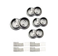 QCAA Solid Brass Extra Heavy Closet Pole Socket Set, 1-1/2 inch, with Stainless Screws, Black Coated, 1 Pair, Made in Taiwan
