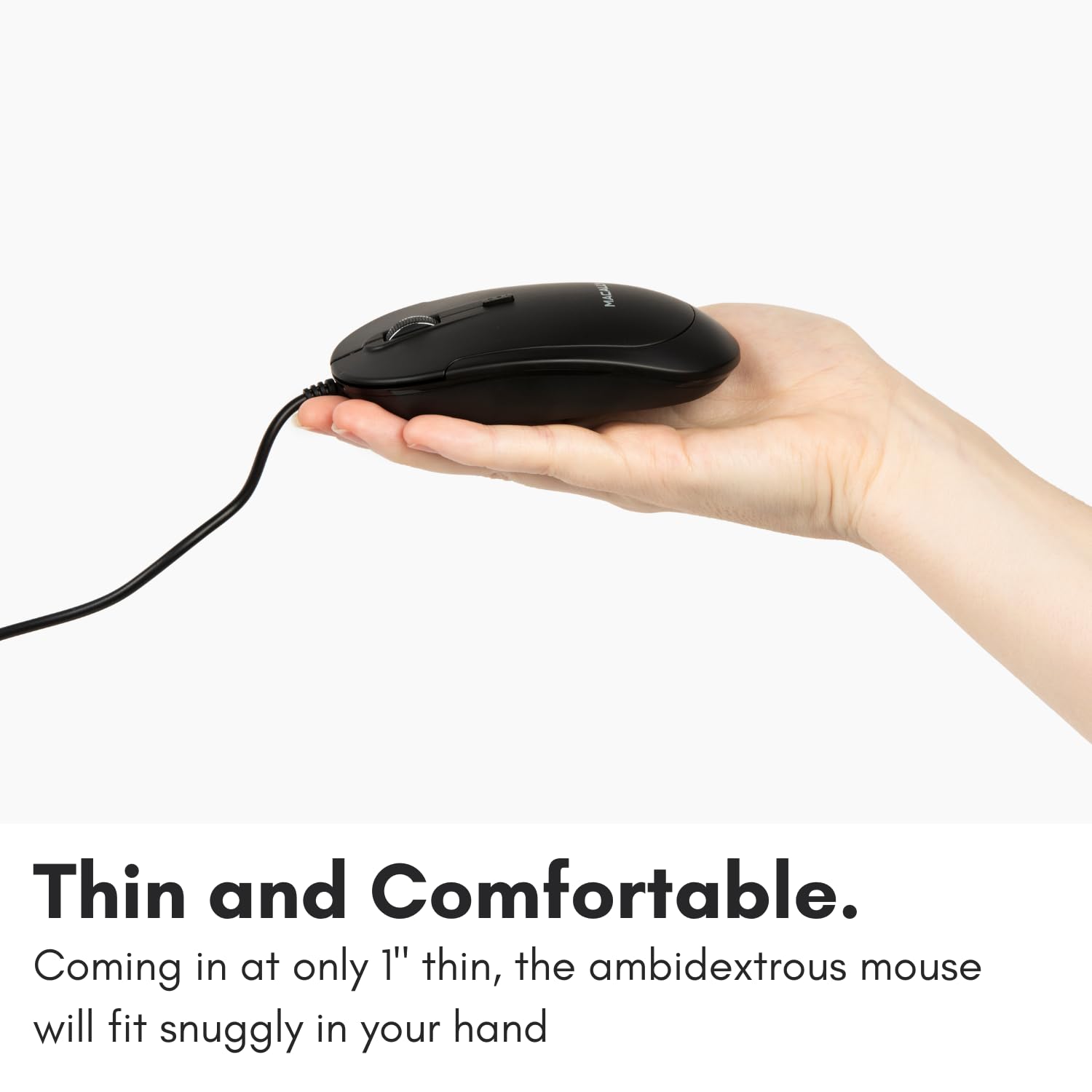 Macally Wired USB C Mouse for Mac and PC - Slim, Quiet, and Reliable - Type C Mouse for MacBook Pro/Air, iMac, Apple iPad, Laptop, Computer Desktop with 3 Button, Scroll Wheel, USBC, and 4 DPI Mode