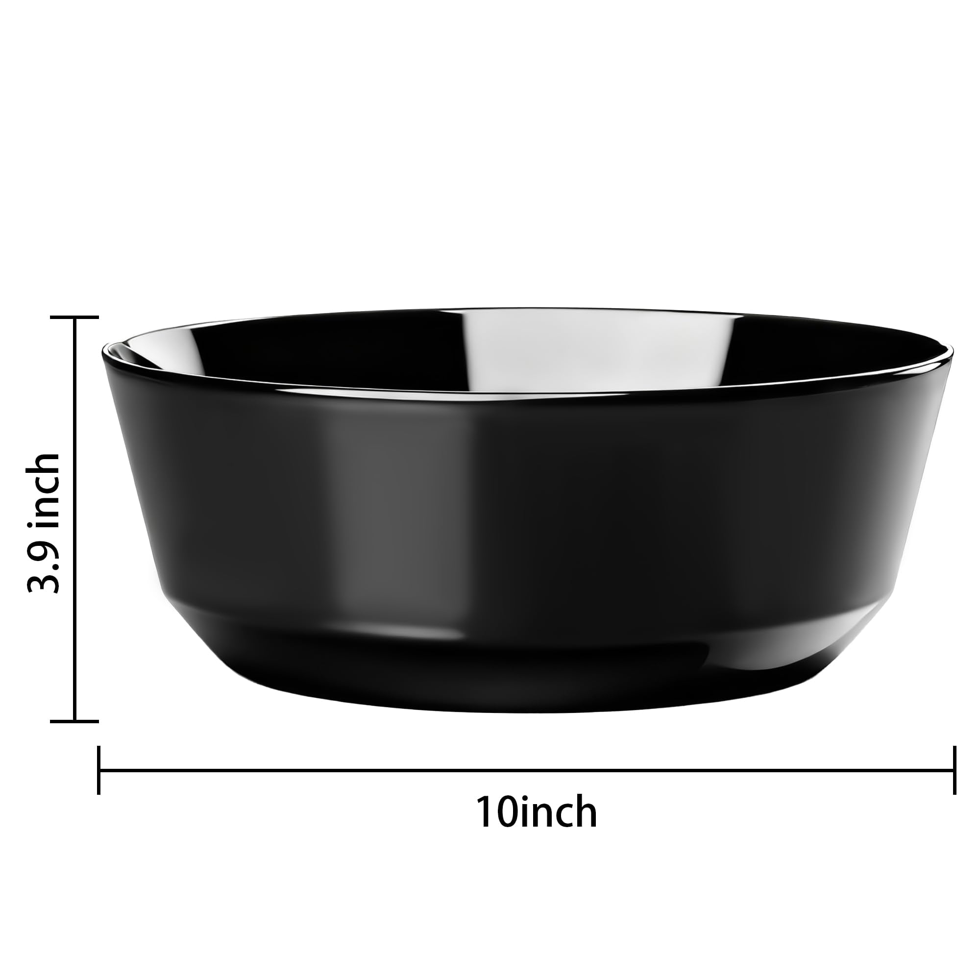 Hioasis 8 Pack Plastic Serving Bowls 128oz Black Plastic Bowls Heavy Duty Disposable Serving Bowls for Party Snack & Salad & Candy & Bar Buffet & Wedding