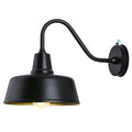 Barn Lights Outdoor Gooseneck Lighting, Dusk to Dawn Black Exterior Barn Lights for House, Farmhouse Wall Lighting Fixtures with Sensor for Porch Garage (1, 11" Diameter)