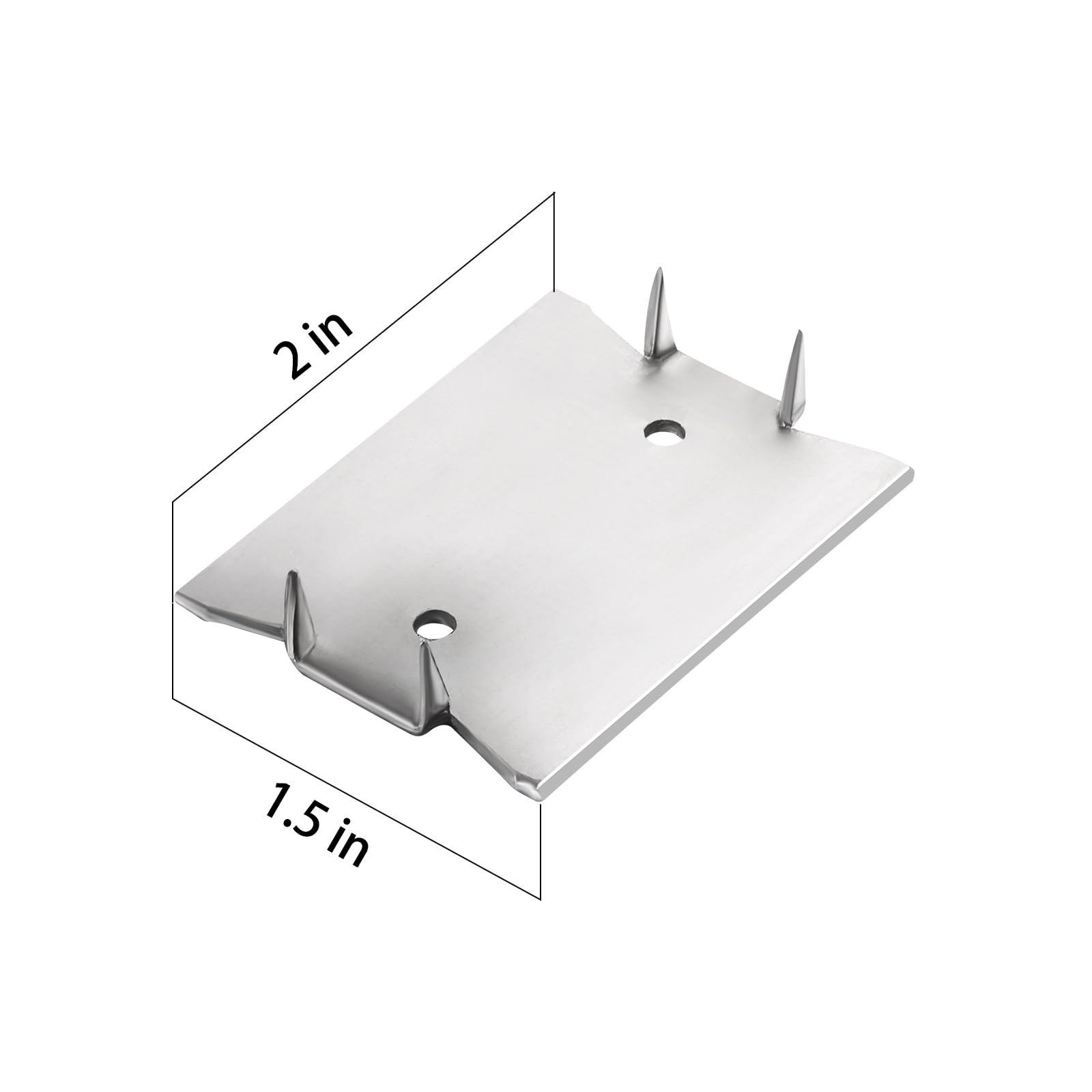 Wensilon(30 pcs) Stainless Steel 304 1.5X2 Inch 16-Gauge Anti-Nail Protection Plate Shield, Nail Plate for Wood Studs, Steel Cable Wire Protector Plate with Sharp Pointed Prongs