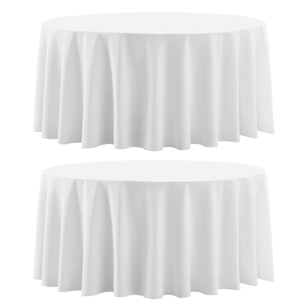 Round Tablecloth 2 Pack 90 Inch Black Tablecloths Washable Decorative Linen Polyester Table Clothes Cover for Dining Table Banquets Buffet Parties and Wedding