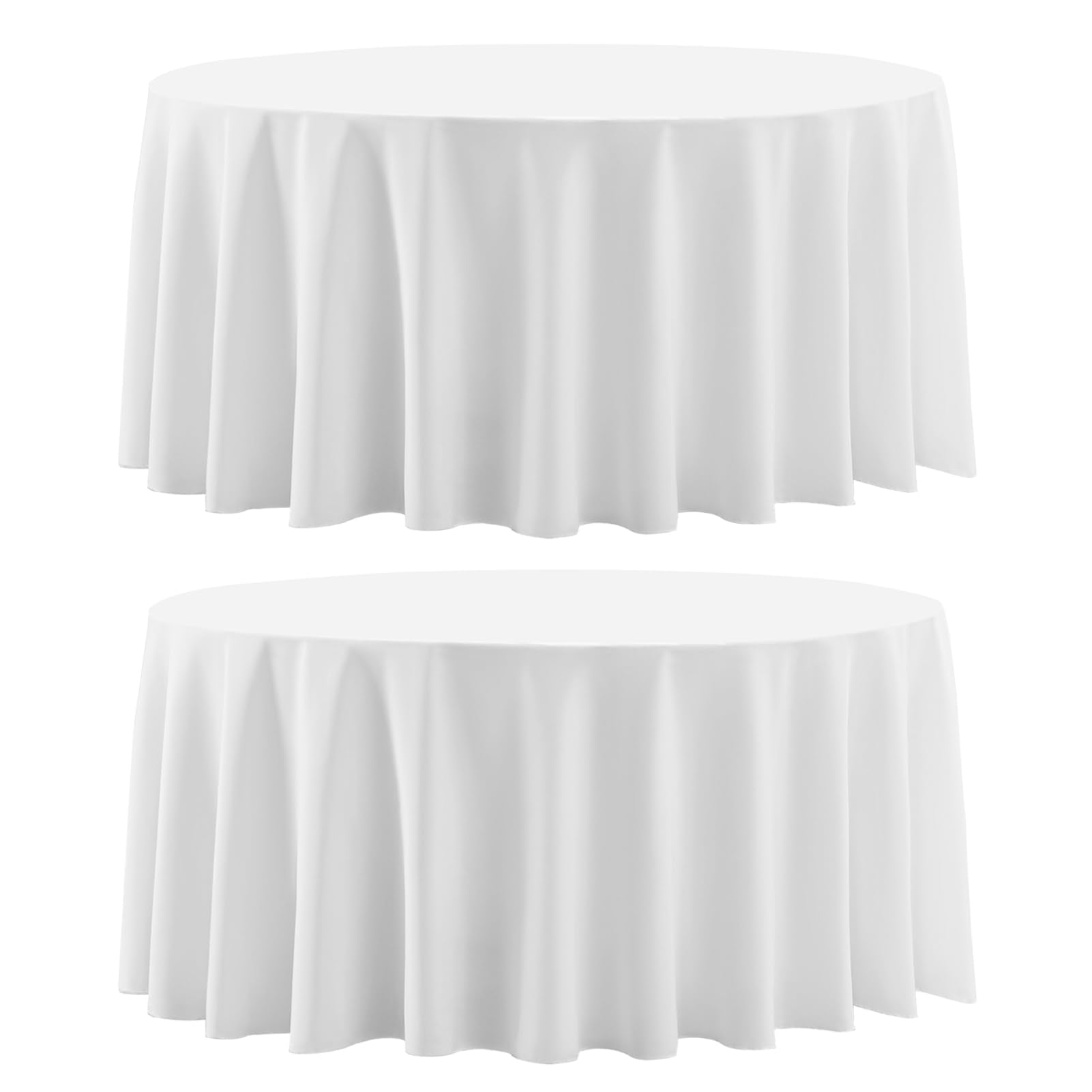 Round Tablecloth 2 Pack 90 Inch Black Tablecloths Washable Decorative Linen Polyester Table Clothes Cover for Dining Table Banquets Buffet Parties and Wedding