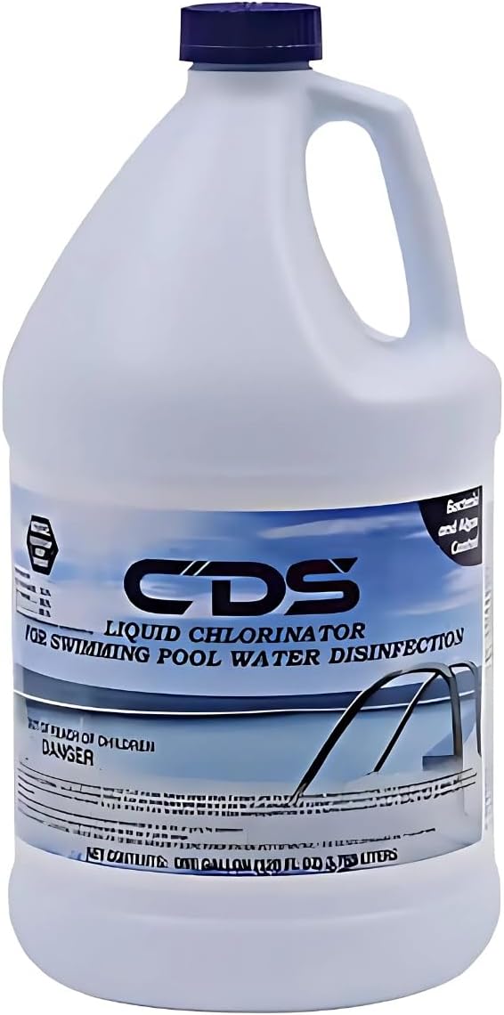 CPDI Champion Pool Shock - Ready to Use Liquid Chlorine - Commercial Grade 12.5% Concentrated Strength - 1 Gallon