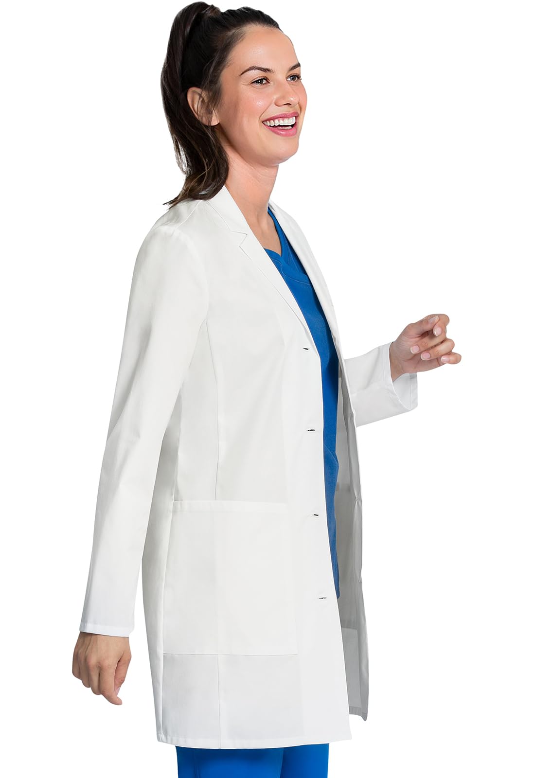 Cherokee Women's Lab Coat Modern Classic Fit 33" & 35" Doctors Coat with 3 Pockets CK452