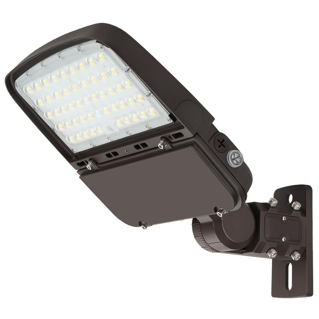 150W LED Parking Lot Light with Photocell, Outdoor Dimmable LED Pole Lights with Slip Fitter & Arm Mount in 1, 22500LM 5000K 100-277V IP65, 150W/100W/80W Power Tunable, ETL
