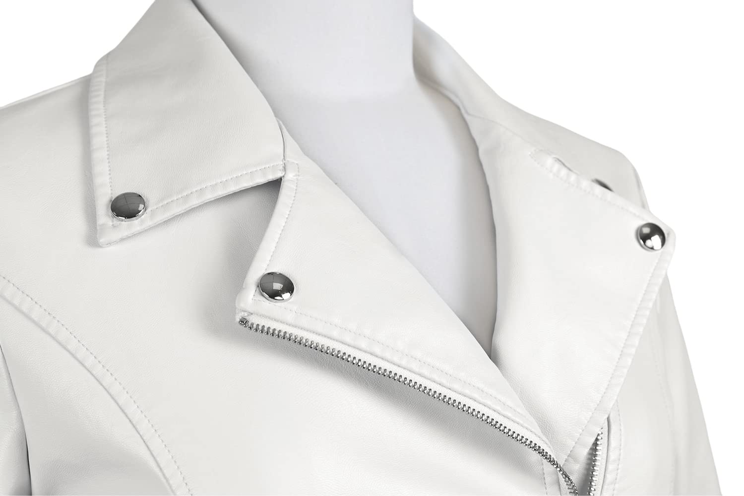 Tanming Women's Faux Leather Moto Biker Short Coat Jacket