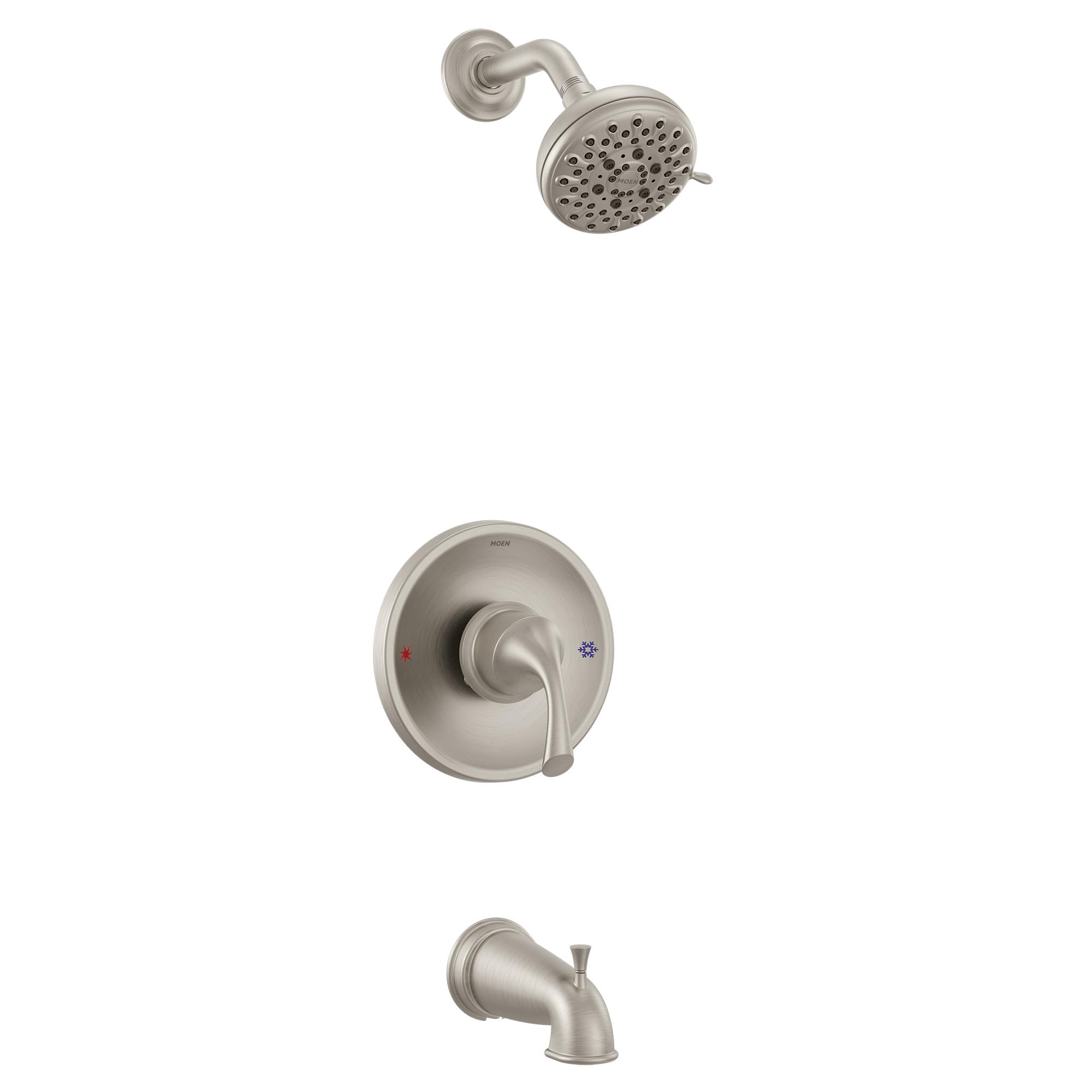 Moen 82115 Idora Single-Handle Posi-Temp Tub and Shower Faucet with Valve Included, Chrome, Pressure-Balancing Shower System with Showerhead and IPS Tub Spout
