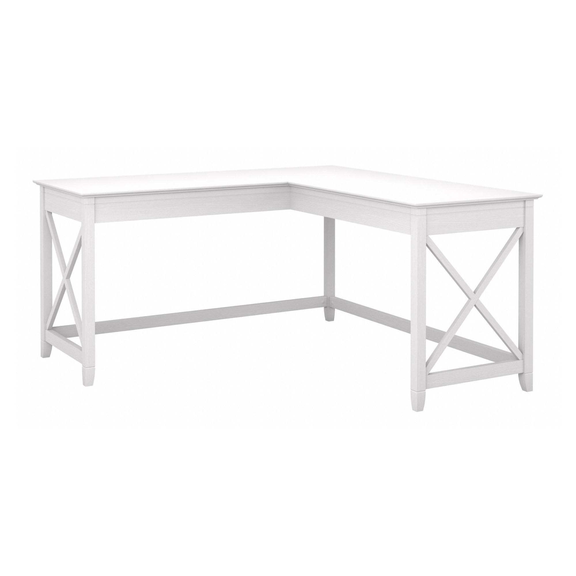 Bush Home Key West 60W Modern Farmhouse L Shaped Desk in Bing Cherry, 60-Inch Corner Computer Table for Home Office Workspace
