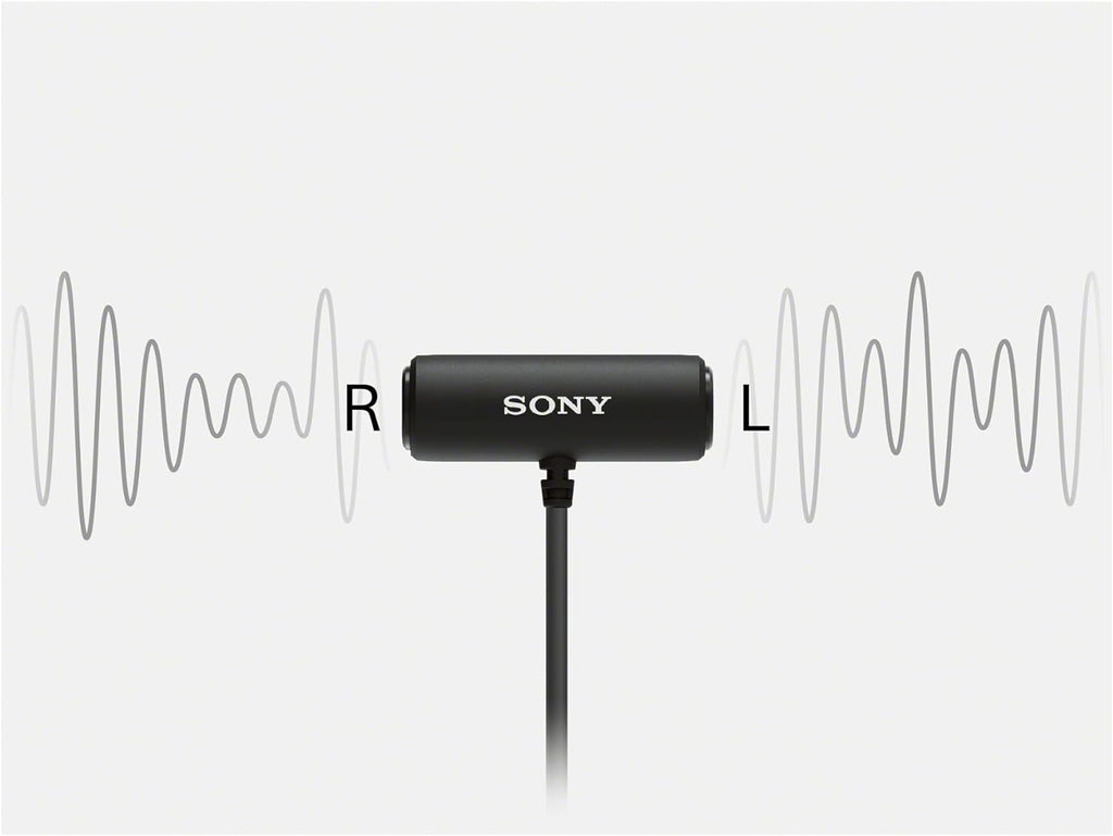Sony Compact Stereo Lavalier Microphone ECMLV1,Black, Small
