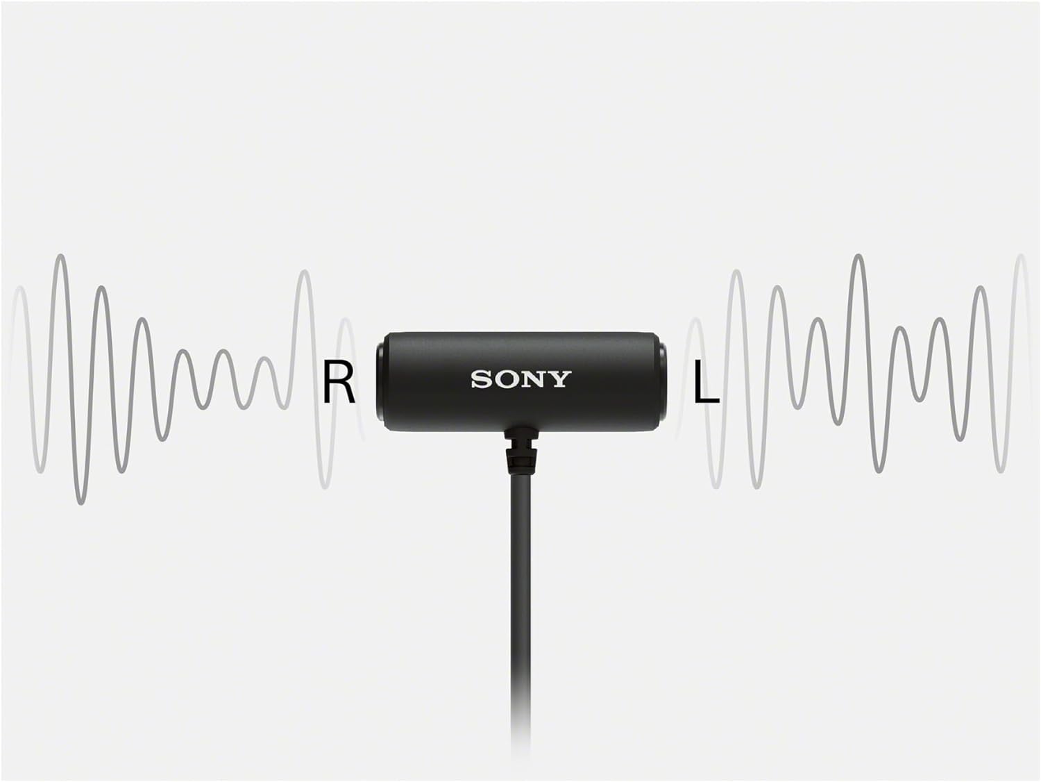 Sony Compact Stereo Lavalier Microphone ECMLV1,Black, Small