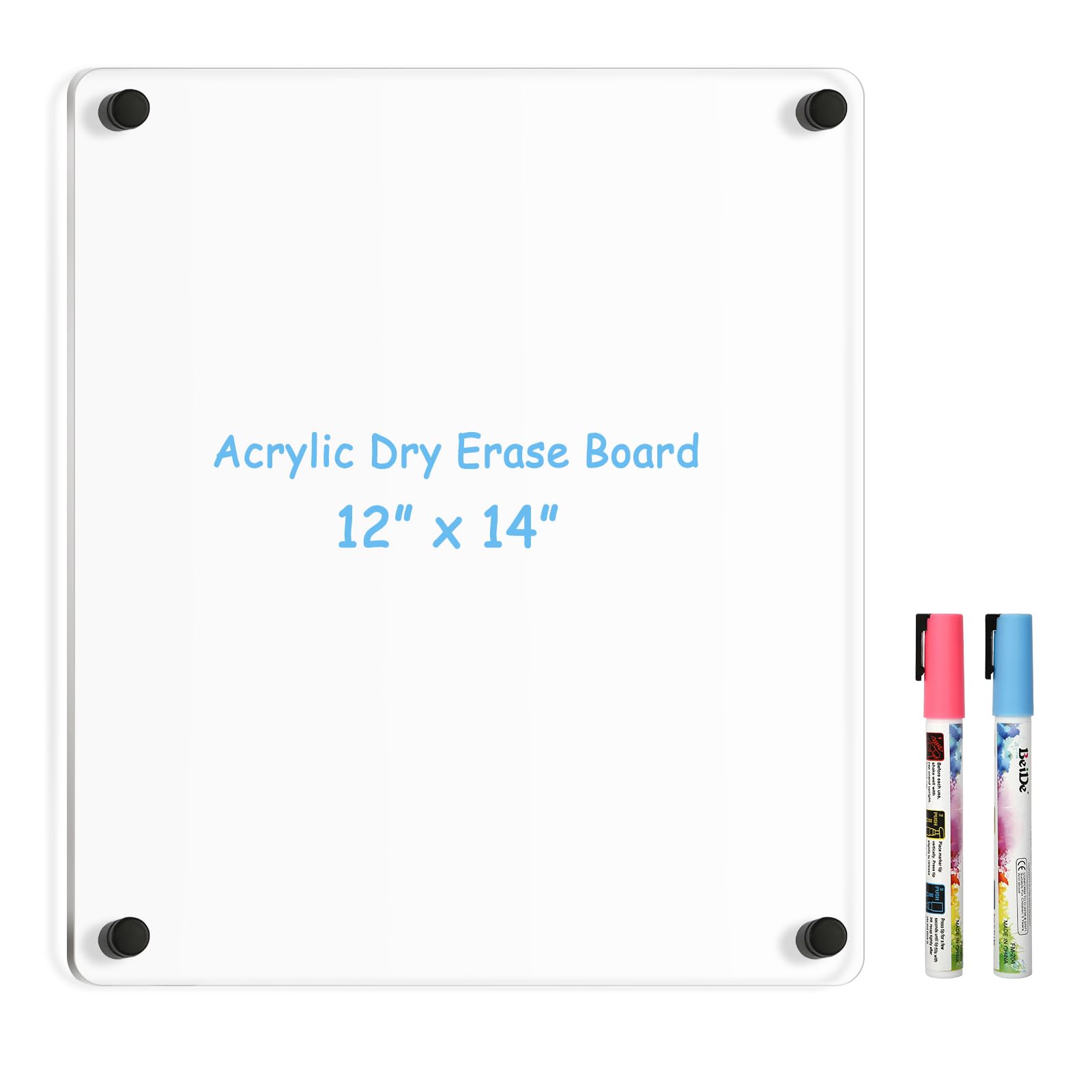 Acrylic Calendar for Wall Whiteboard, 12" x 12" Weekly Clear Dry Erase Board, Small Planning Board White Board for Wall, Home, Office, School