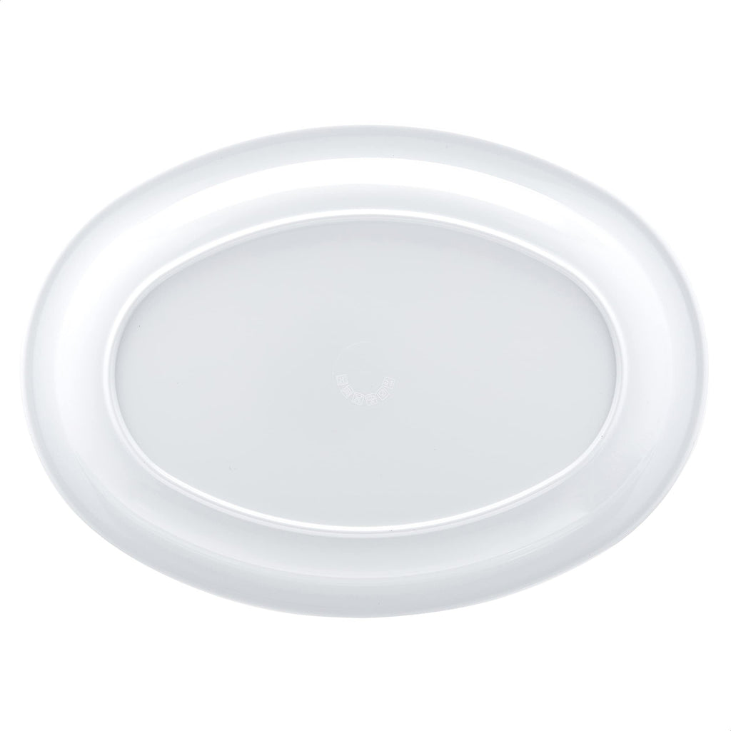 Amazon Basics Melamine Oval Serving Platter for Restaurants and Home, Dishwasher Safe, BPA Free, Break and Crack Resistant, Narrow Rim, 13" x 9.75", White, 6-Piece Set