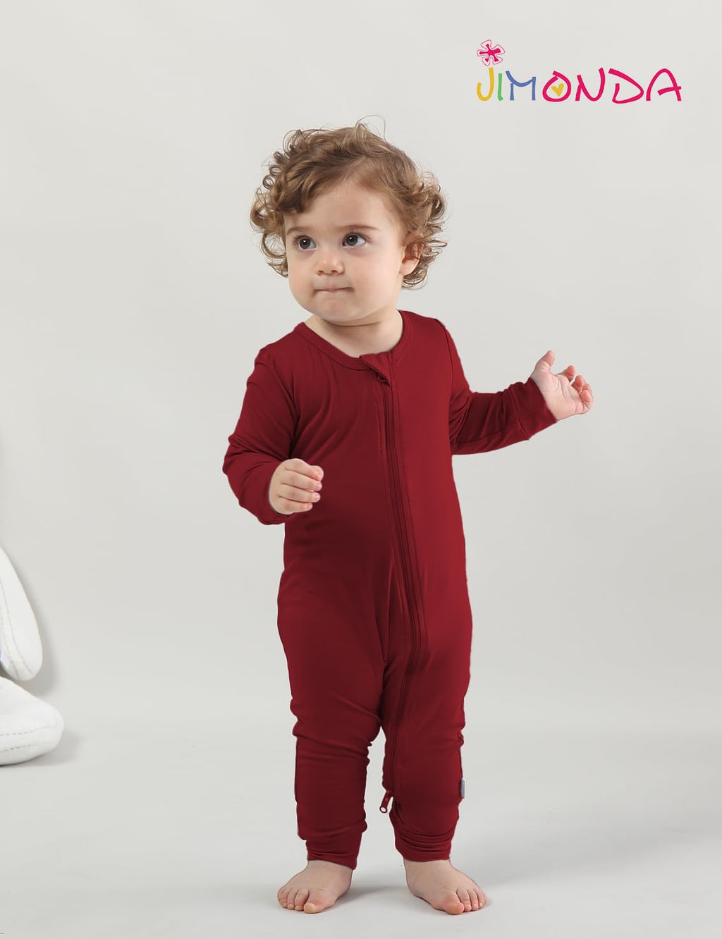 Jimonda Baby Footless Pajamas,Two Zip Closure Long Sleeve Romper,Infant Clothes Pjs 4 Pcs
