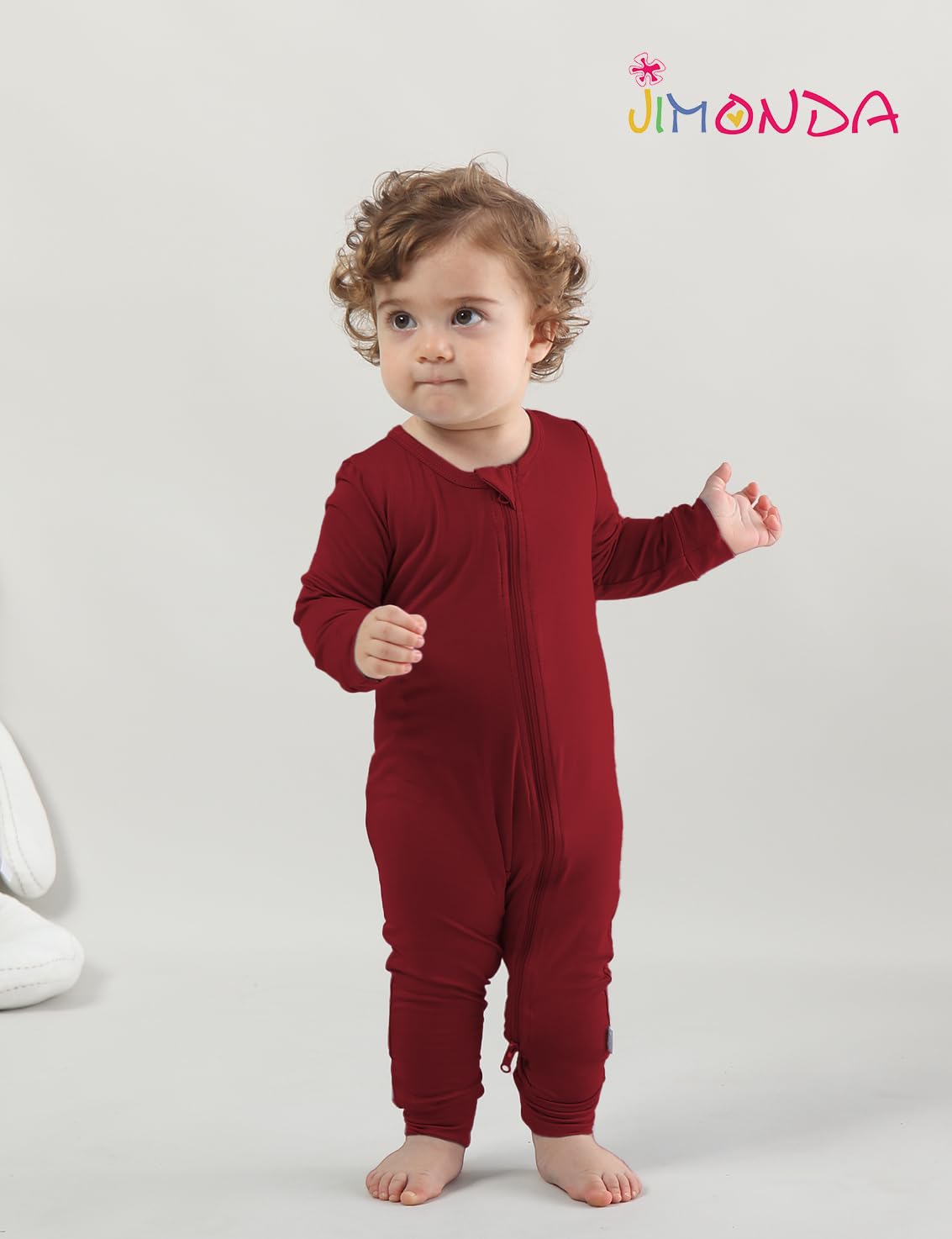 Jimonda Baby Footless Pajamas,Two Zip Closure Long Sleeve Romper,Infant Clothes Pjs 4 Pcs