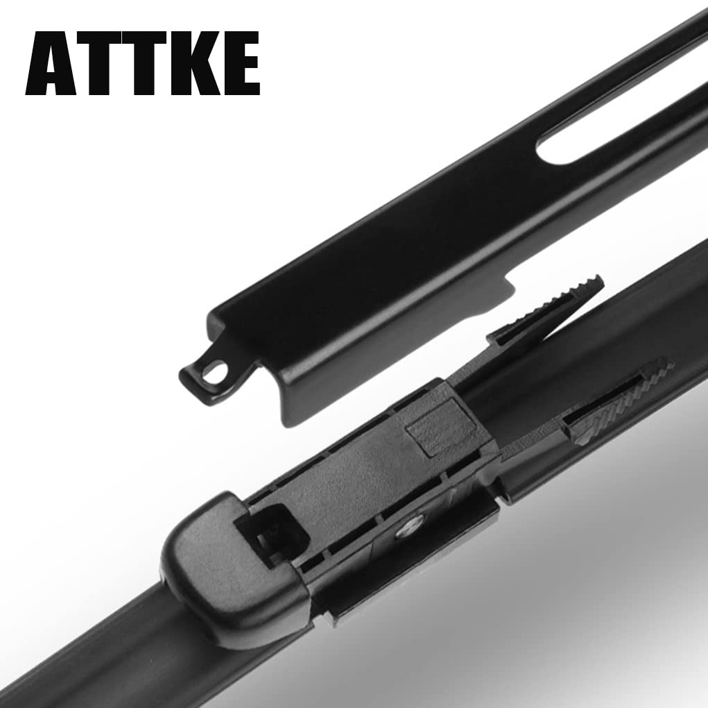 ATTKE OEM Quality Front Windscreen Wiper Blades for Jeep Wrangler 1997-2006/Porsche 911 1978-1994/Suzuki Samurai 1986-1995 (13″+13″ Front Windshield Wiper Blade Set)