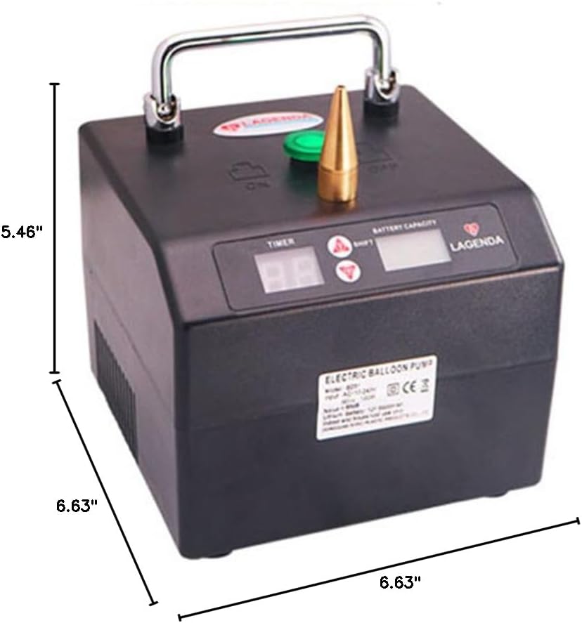 Lagenda Portable Electric Balloon Pump Professional Automatic Modeling Balloon Inflator Electric Balloon Blower Pump with Timer Battery for Party Events Decoration