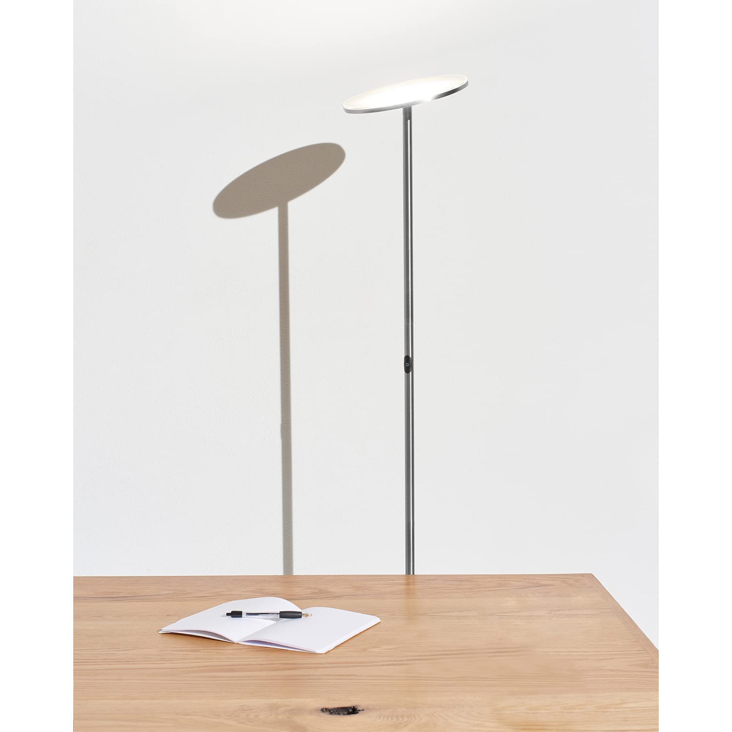 Brightech Sky LED Floor lamp, Torchiere Super Bright Floor Lamp for Living Room Decor & Office - Dimmable, Tall Standing Lamp with Warm Light for Bedroom & Reading - Bronze