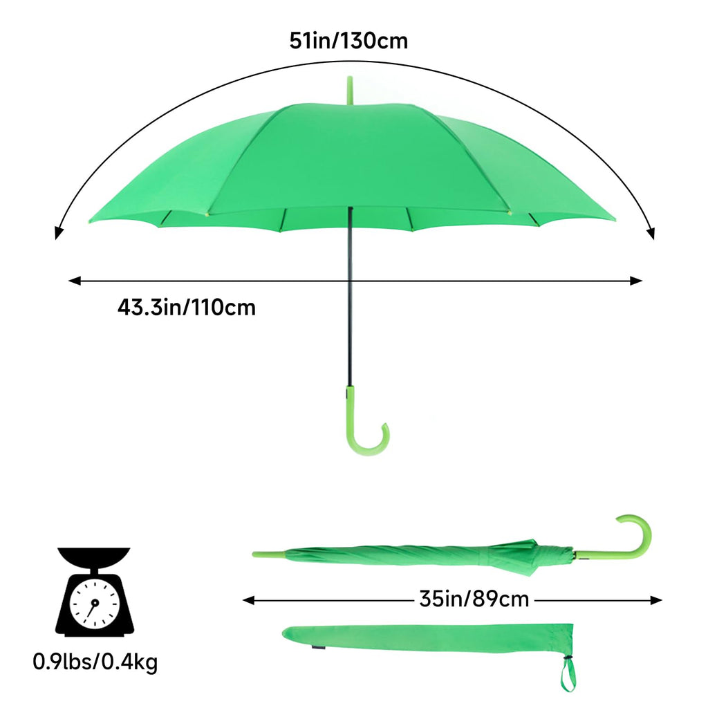 RUMBRELLA UV Stick Umbrella Auto Open UPF 50+ with J Hook Handle 51IN