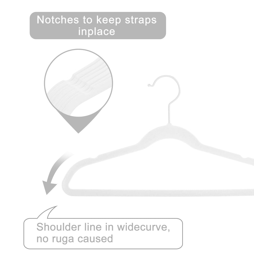 MIZGI Baby Velvet Hangers,Non-Slip Kids & Toddler Hangers,11.8 Inch Hangers for Baby Clothes,Pack of 50(Black/Black)