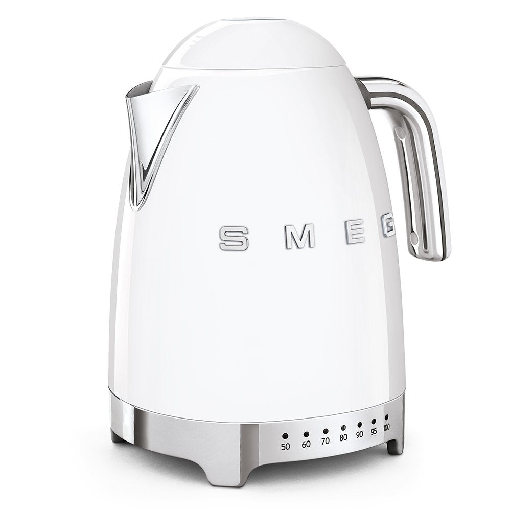 SMEG Variable Temperature Electric Kettle 1.7L (7 Cup), Stainless Steel Tea & Coffee Kettle, Fast Boil, Adjustable Temp 122°F–212°F, Keep Warm, Auto Shut-Off, 360° Base, Retro Style-Black